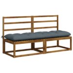 vidaXL Vankúš na lavičku VIANEN 100% polyester Modrá 180 x 50 x 12 cm – Obrázok 3