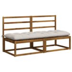vidaXL Vankúš na lavičku VIANEN 100% polyester Biela 180 x 60 x 12 cm – Obrázok 3