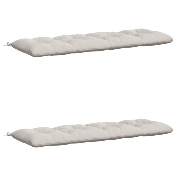 vidaXL Vankúše na lavičku VIANEN 2 ks 100% polyester Biela – Obrázok 2
