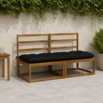 vidaXL Vankúš na lavičku VIANEN 100% polyester Čierna 180 x 60 x 12 cm