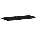 vidaXL Vankúš na lavičku VIANEN 100% polyester Čierna 180 x 60 x 12 cm – Obrázok 2