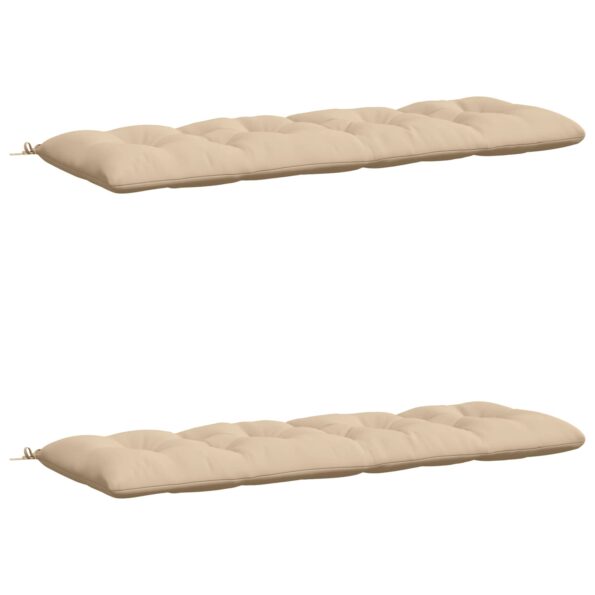 vidaXL Vankúše na lavičku VIANEN 2 ks 100% polyester Krémová – Obrázok 2