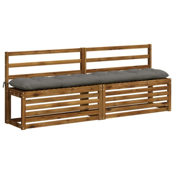 vidaXL Vankúš na lavičku VIANEN 100% polyester Sivá 190 x 30 x 12 cm – Obrázok 3