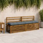 vidaXL Vankúš na lavičku VIANEN 100% polyester Modrá 190 x 40 x 12 cm