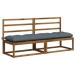 vidaXL Vankúš na lavičku VIANEN 100% polyester Modrá 190 x 50 x 12 cm – Obrázok 3