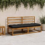 vidaXL Vankúš na lavičku VIANEN 100% polyester Čierna 190 x 60 x 12 cm