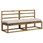 vidaXL Vankúš na lavičku VIANEN 100% polyester Biela 200 x 50 x 12 cm – Obrázok 3