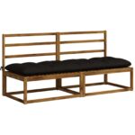 vidaXL Vankúš na lavičku VIANEN 100% polyester Čierna 200 x 60 x 12 cm – Obrázok 3