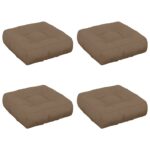 vidaXL 4-dielne sedacie vankúše VIANEN 4 pcs 100% polyester Sivohnedá – Obrázok 2