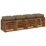 vidaXL 4-dielne sedacie vankúše VIANEN 4 pcs 100% polyester Sivohnedá – Obrázok 3