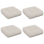 vidaXL 4-dielne sedacie vankúše VIANEN 4 pcs 100% polyester Biela – Obrázok 2