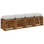 vidaXL 4-dielne sedacie vankúše VIANEN 4 pcs 100% polyester Biela – Obrázok 3