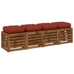 vidaXL 4-dielne sedacie vankúše VIANEN 4 pcs 100% polyester Červená – Obrázok 3