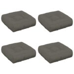 vidaXL 4-dielne sedacie vankúše VIANEN 4 pcs 100% polyester Sivá – Obrázok 2