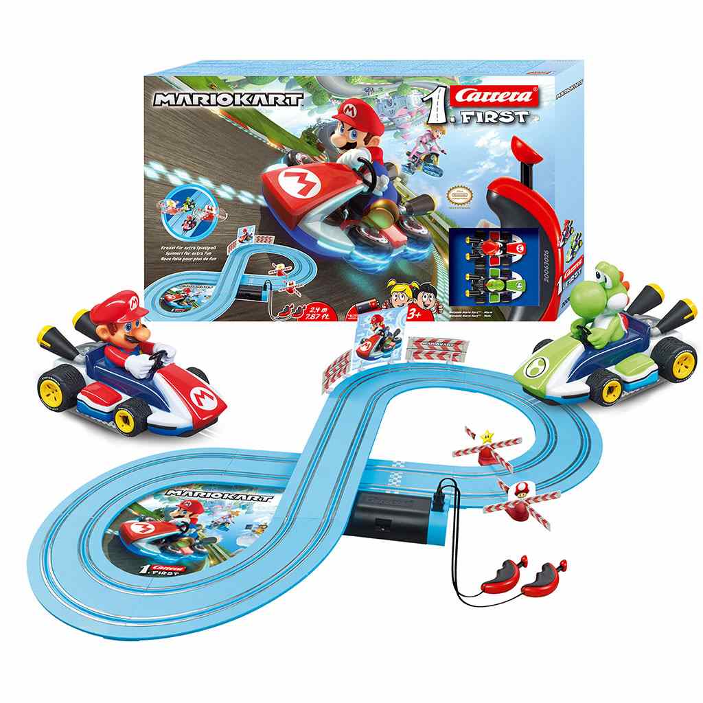 Autodraha-Carrera-FIRST-Nintendo-Mario-Kart-Mario-and-Yoshi-24-m Autodráha Carrera FIRST Nintendo Mario Kart™- Mario and Yoshi 2,4 m – Obrázok 1