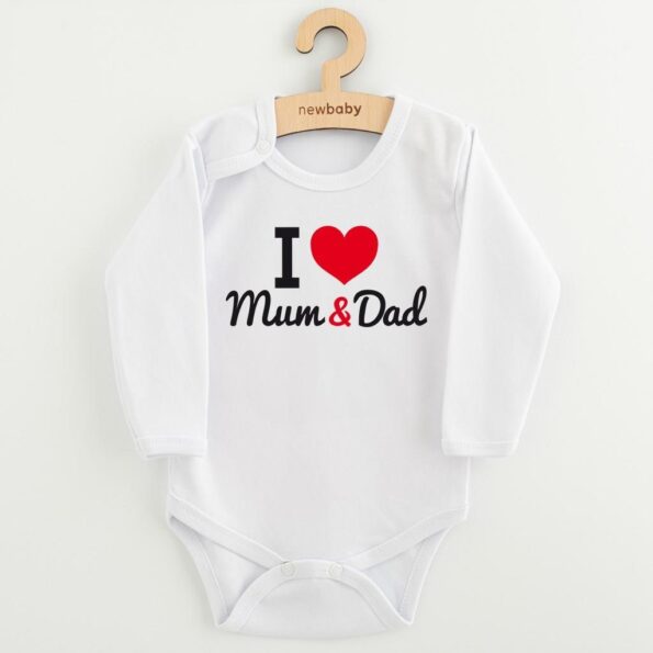 Body s potlačou New Baby I Love Mum and Dad, veľkosť 86 (12-18m) – Obrázok 2