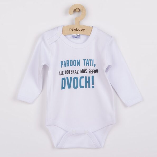 Body s potlačou New Baby Pardon tati,... máš šéfov dvoch!, veľkosť 50 – Obrázok 2