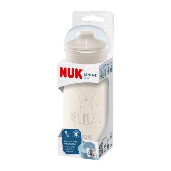 Detská fľaša NUK Mini-Me Sip nerez 300 ml (9+ m.) beige – Obrázok 3