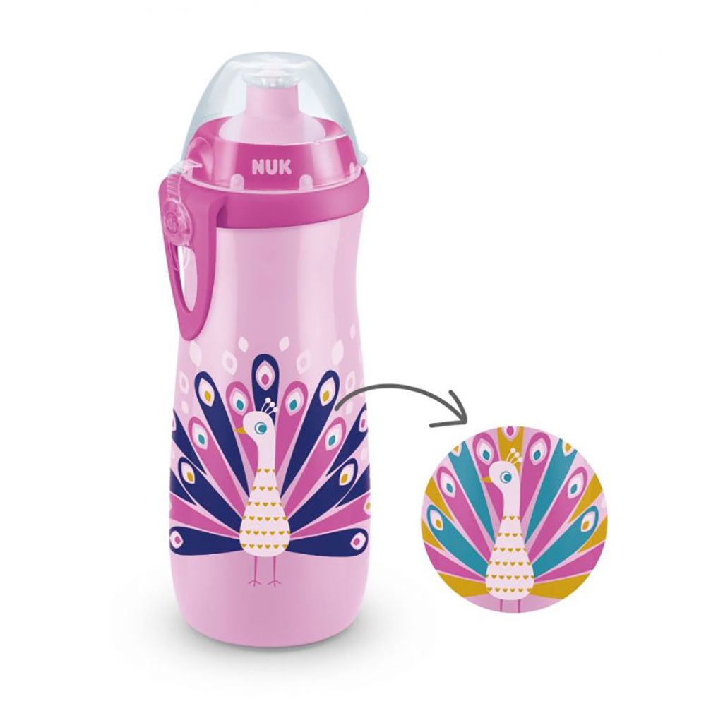 Detska-flasa-NUK-Sports-Cup-Peacock-450-ml Detská fľaša NUK Sports Cup Peacock 450 ml – Obrázok 1