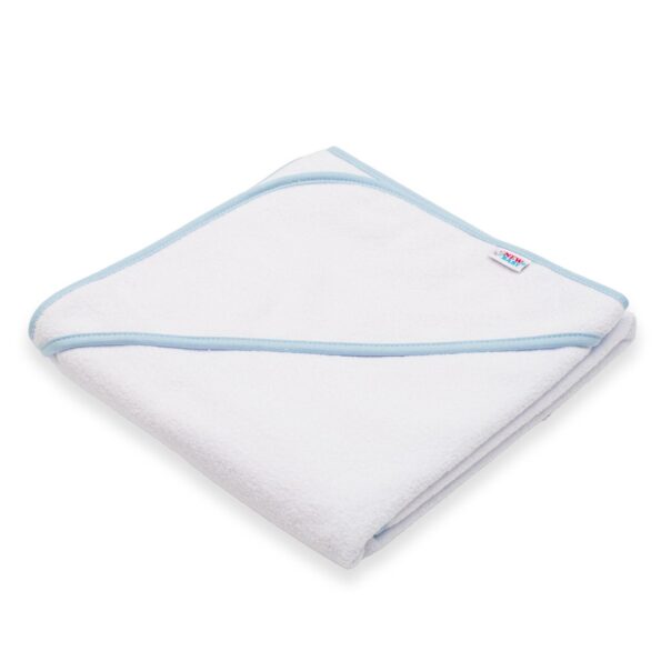 Detská froté osuška s kapuckou New Baby BASIC 80x80 bielo-modrá – Obrázok 4
