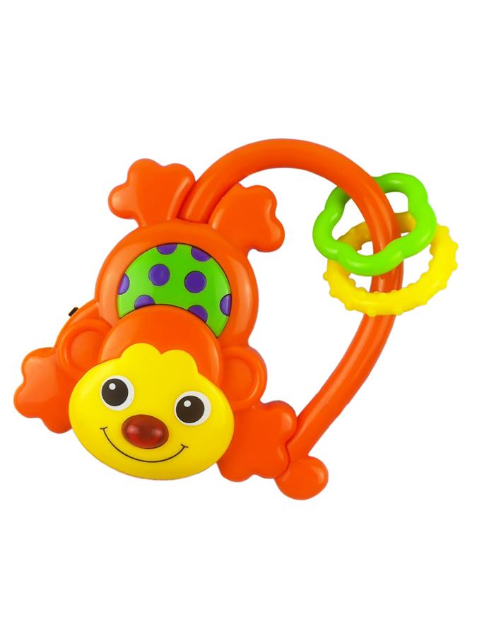 Detska-hrkalka-so-zvukom-Baby-Mix-Opicka-oranzova Detská hrkálka so zvukom Baby Mix Opička oranžová – Obrázok 1