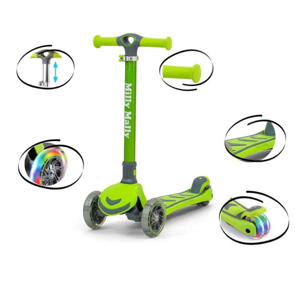 Detská kolobežka Milly Mally Scooter Boogie zelená – Obrázok 2