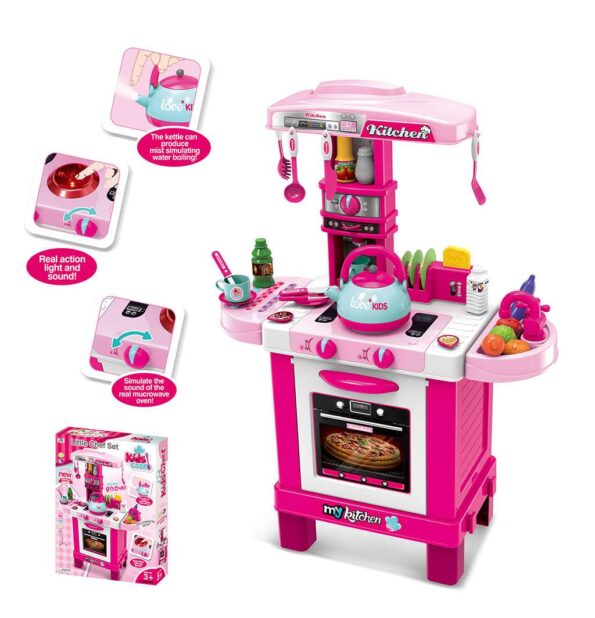 Detská kuchynka Baby Mix malý šéfkuchár ružová – Obrázok 2