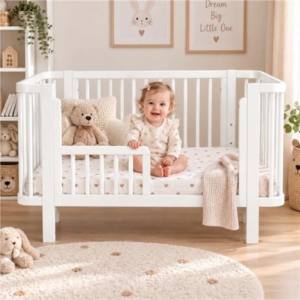 Detská oválna postieľka Klára New Baby biela – Obrázok 2