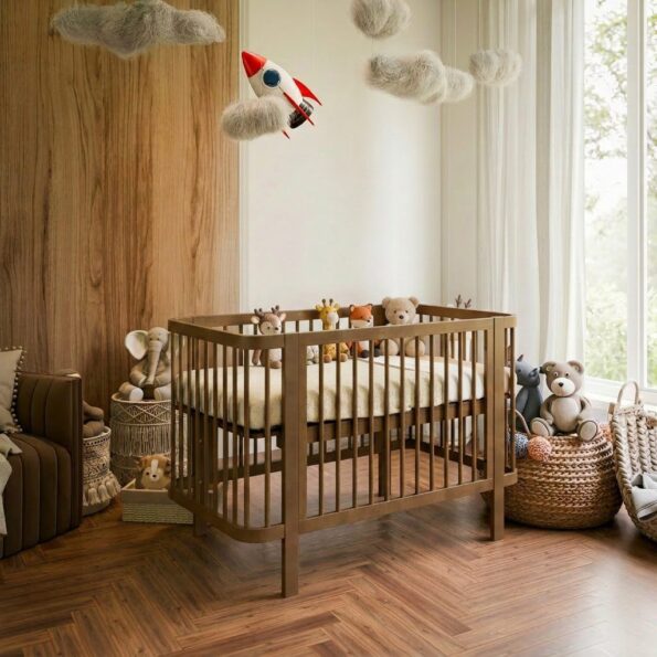 Detská oválna postieľka Klára New Baby orechová – Obrázok 11