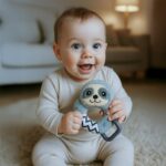 Detská plyšová hrkálka New Baby Sloth – Obrázok 3