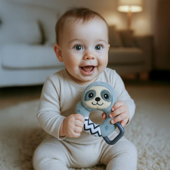 Detská plyšová hrkálka New Baby Sloth – Obrázok 3