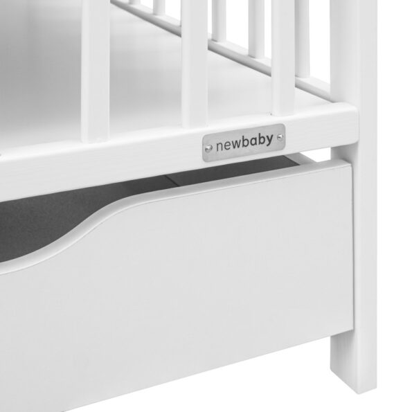 Detská postieľka so šuplíkom New Baby BASIC biela – Obrázok 4