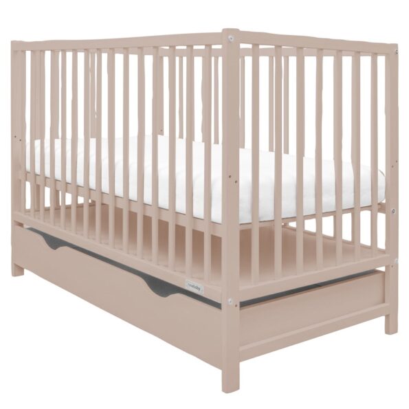 Detská postieľka so šuplíkom New Baby BASIC kašmírová – Obrázok 2