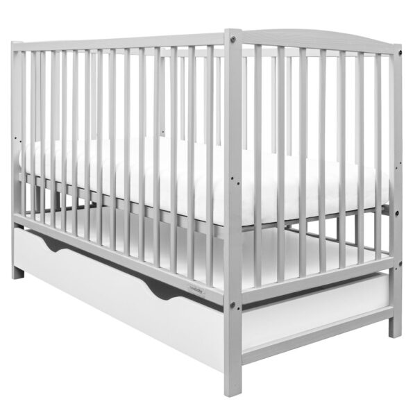 Detská postieľka so šuplíkom New Baby LILLY sivá – Obrázok 2