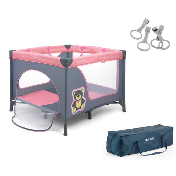 Detská skladacia ohrádka Milly Mally Fun Pink Bear – Obrázok 3