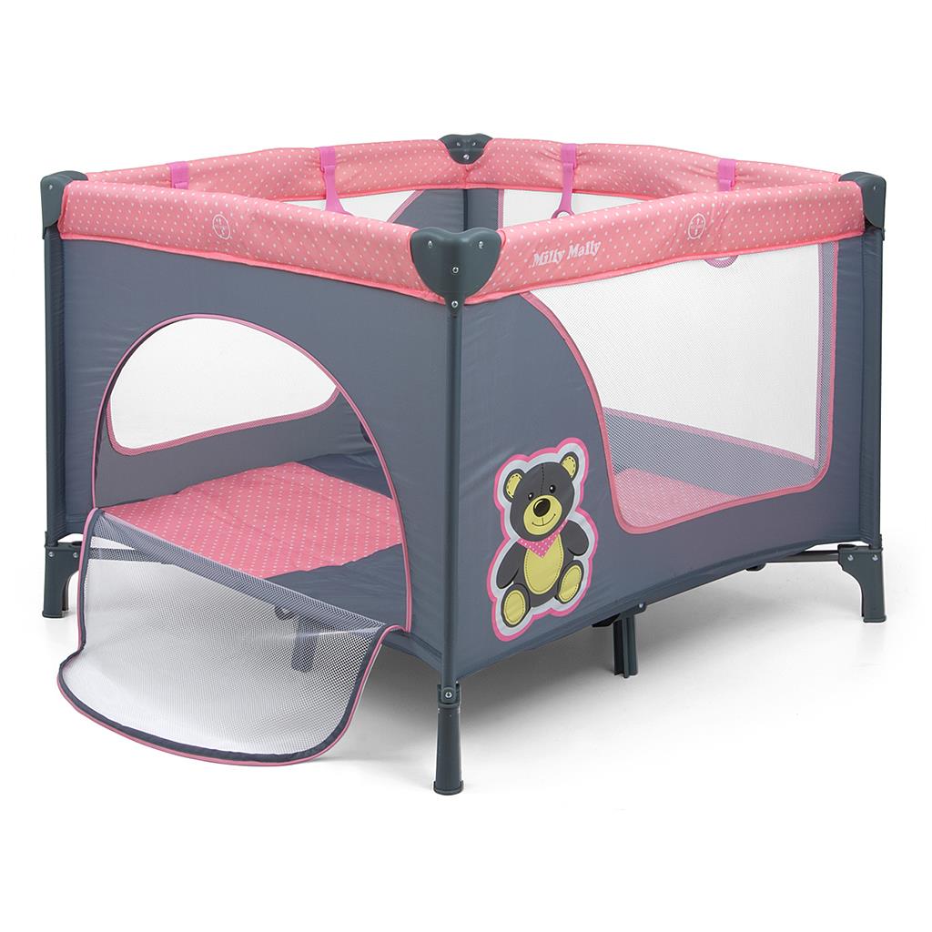 Detska-skladacia-ohradka-Milly-Mally-Fun-Pink-Bear Detská skladacia ohrádka Milly Mally Fun Pink Bear – Obrázok 1