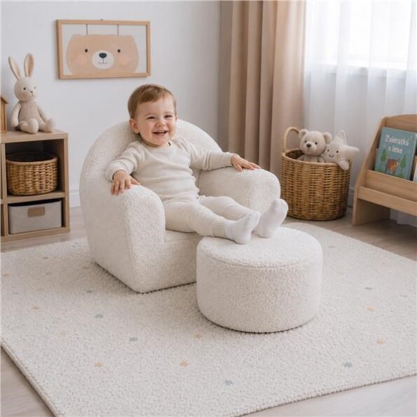 Detská taburetka New Baby Teddy cream – Obrázok 5