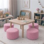 Detská taburetka New Baby Teddy pink – Obrázok 2