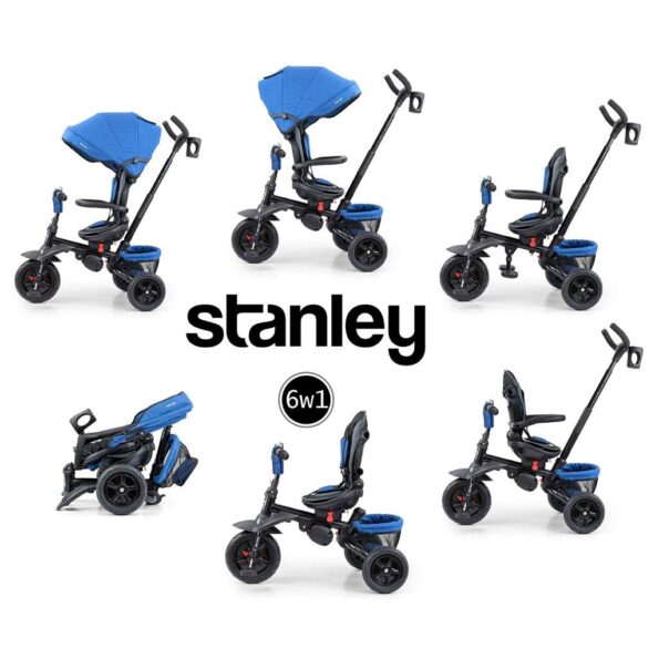 Detská trojkolka 6v1 Milly Mally Stanley navy-black – Obrázok 10