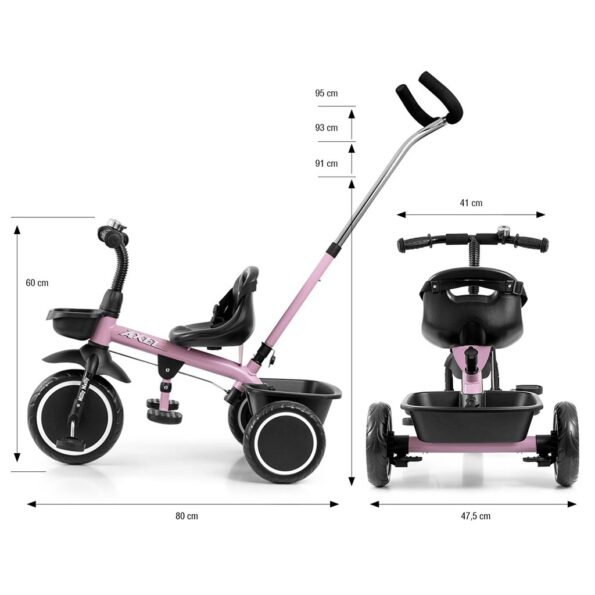 Detská trojkolka Milly Mally Axel pink – Obrázok 10
