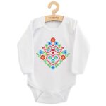 Detské body s potlačou New Baby Ľudový vzor vtáčiky, veľkosť 68 (4-6m) – Obrázok 3