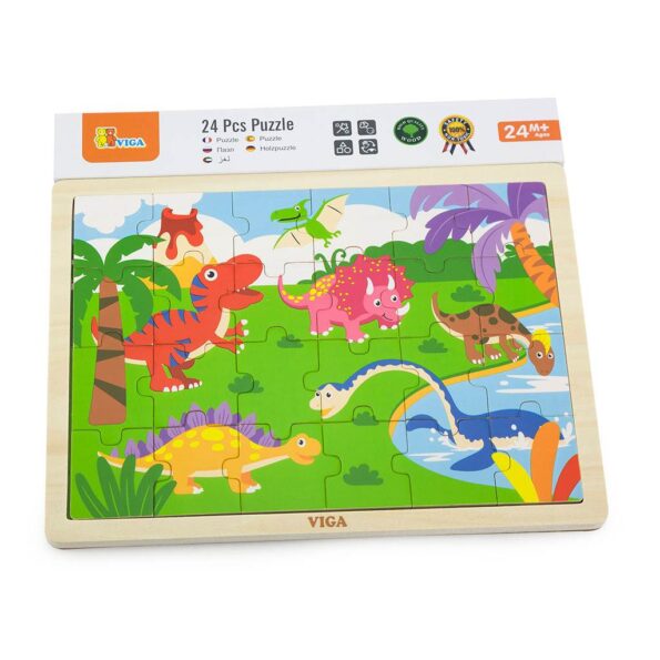 Detské drevené puzzle Viga Dino – Obrázok 2