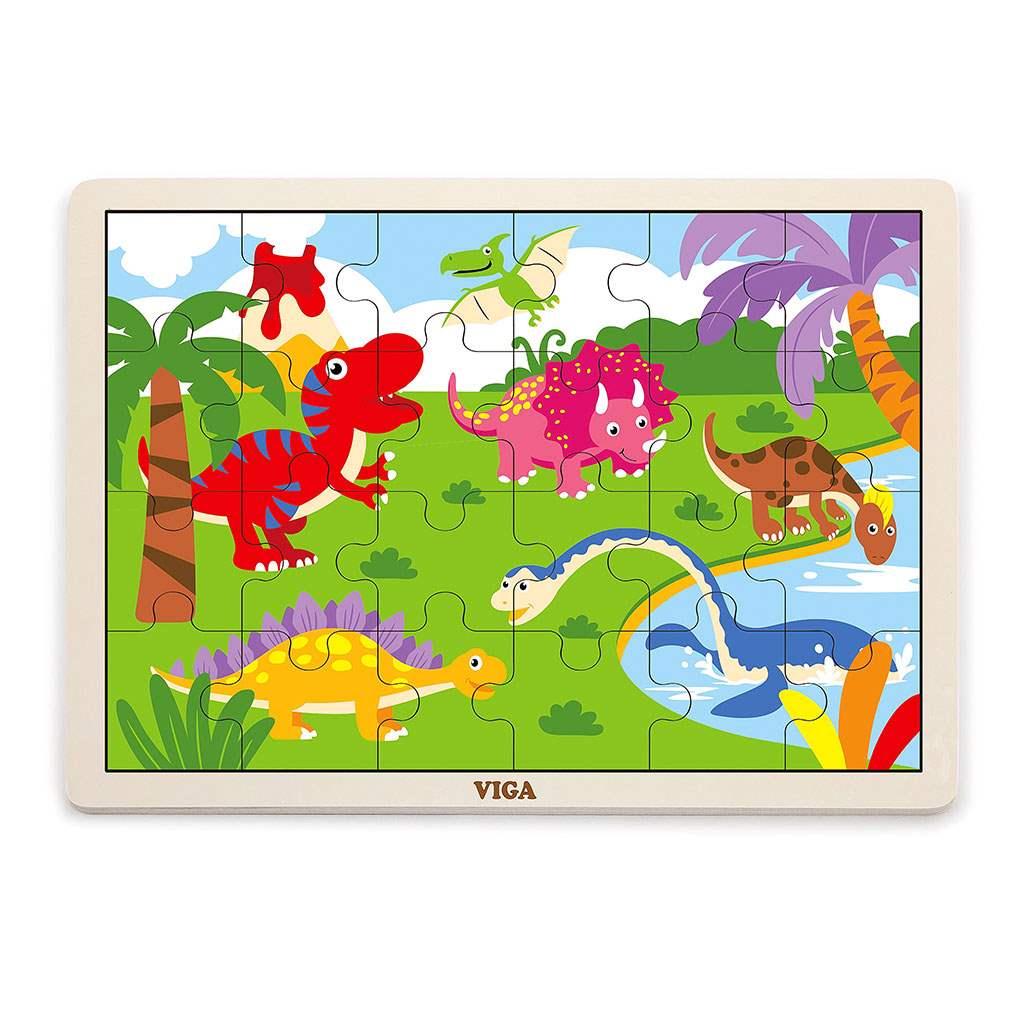 Detske-drevene-puzzle-Viga-Dino Detské drevené puzzle Viga Dino – Obrázok 1