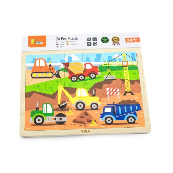 Detské drevené puzzle Viga Stavba – Obrázok 2