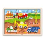 Detské drevené puzzle Viga Stavba