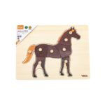 Detské drevené puzzle s úchytmi Montessori Viga Koník – Obrázok 2