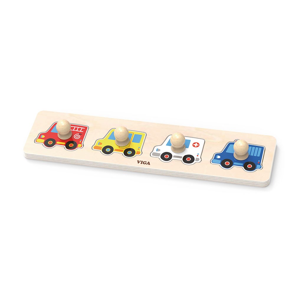 Detske-drevene-puzzle-s-uchytmi-Viga-Auta Detské drevené puzzle s úchytmi Viga Auta – Obrázok 1