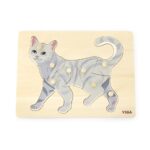 Detské drevené puzzle s úchytmi Viga Cat