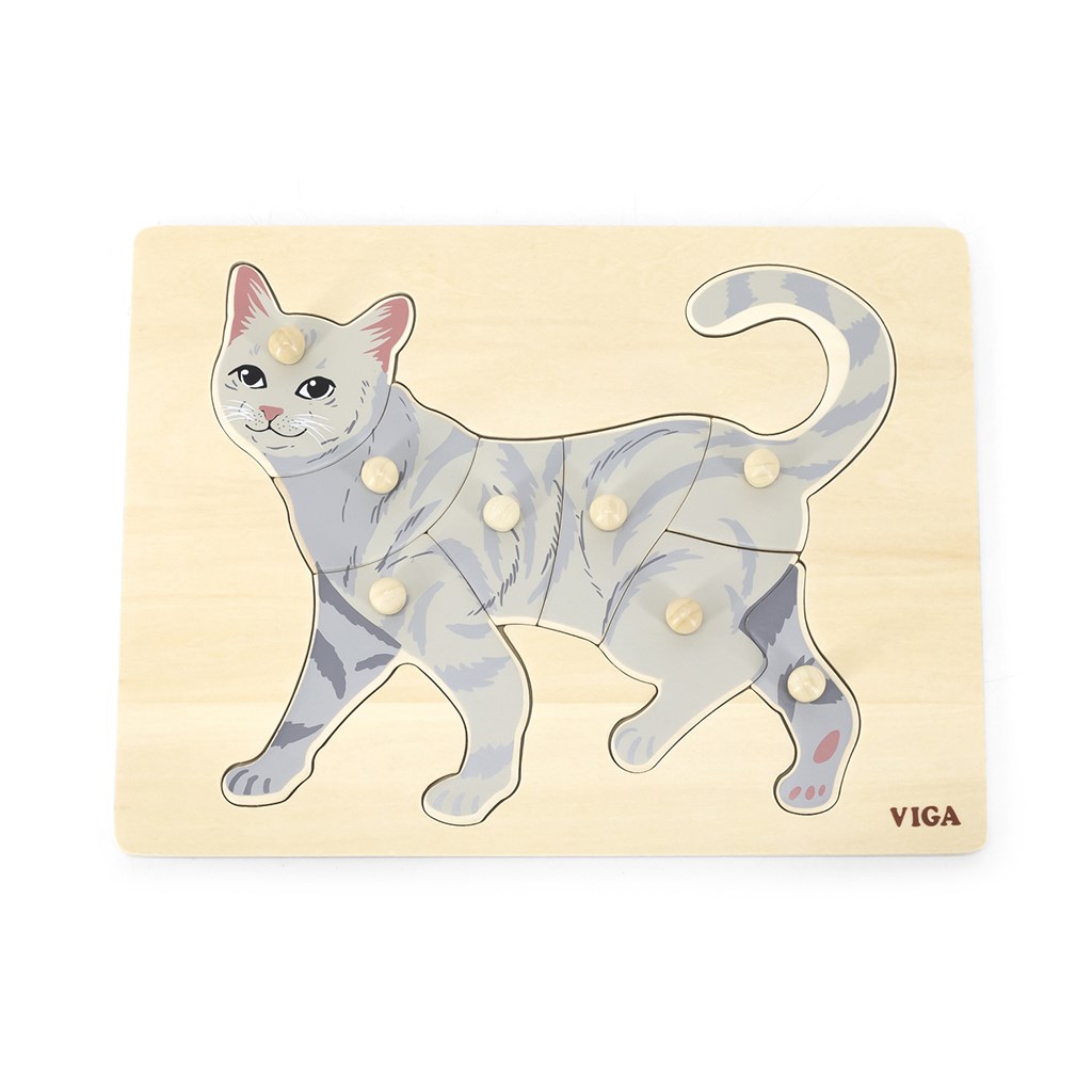 Detske-drevene-puzzle-s-uchytmi-Viga-Cat Detské drevené puzzle s úchytmi Viga Cat – Obrázok 1