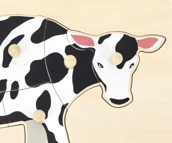 Detské drevené puzzle s úchytmi Viga Cow – Obrázok 2